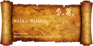 Velki Mihály névjegykártya